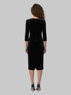 black velvet midi dress