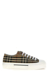 check-print cotton sneakers
