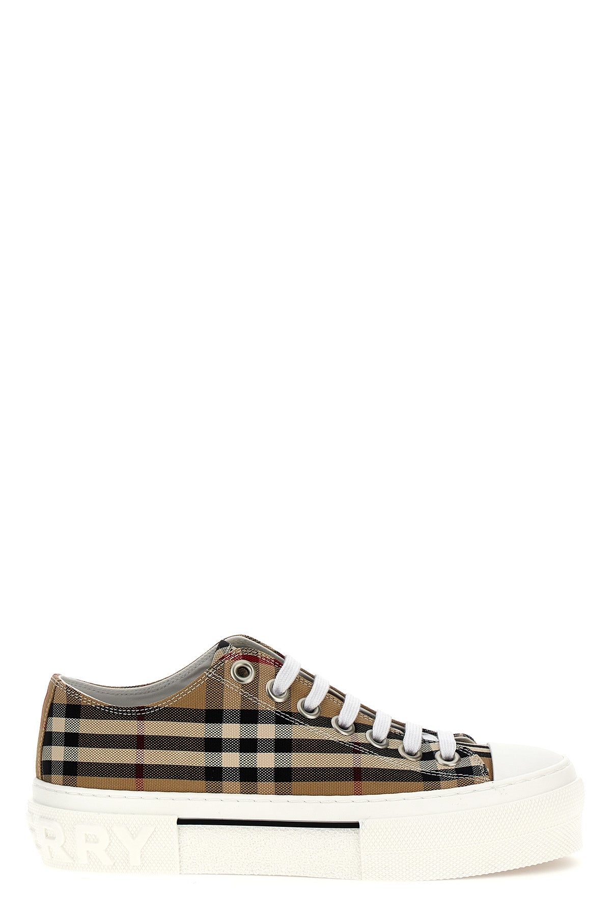 check print canvas sneakers