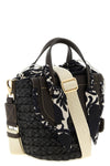 cuba lab x san pa habanera silk handbag in woven raffia and smooth leather