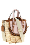cuba lab x san pa habanera trek handbag in woven raffia and smooth leather