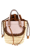 cuba lab x san pa habanera trek handbag in woven raffia and smooth leather