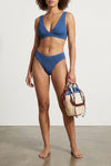 cuba lab x san pa habanera trek handbag in woven raffia and smooth leather