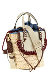 cuba lab x san pa habanera trek handbag in woven raffia and smooth leather