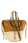 cuba lab x san pa bolero shopping bag in woven raffia and suede