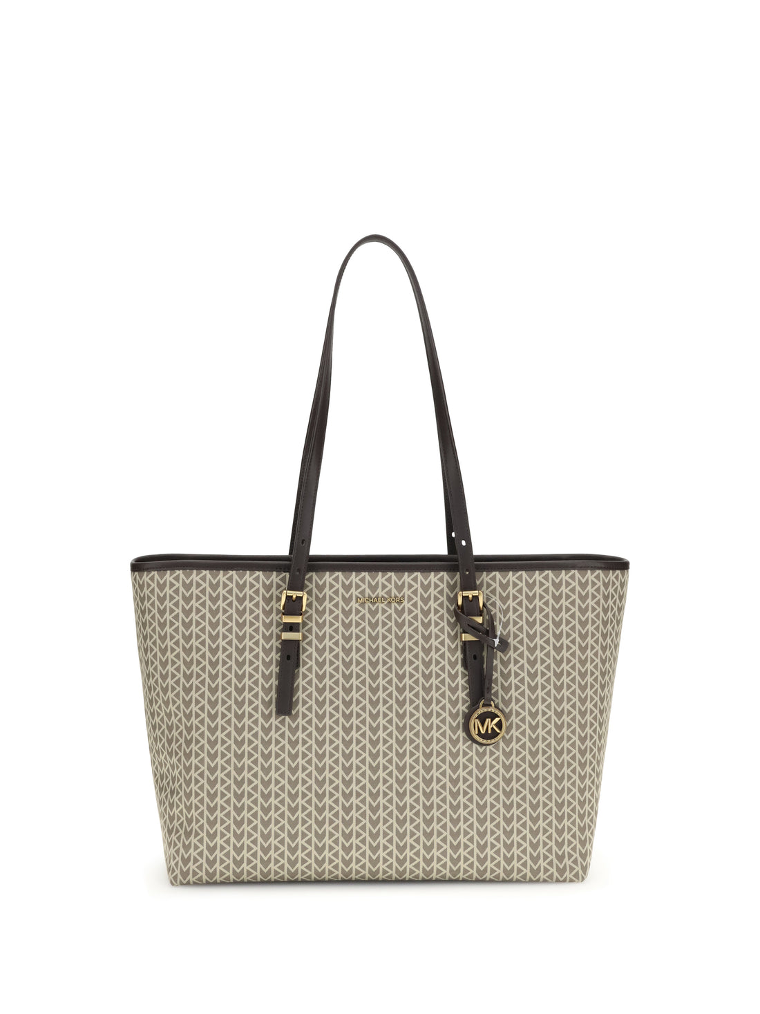 MICHAEL KORS OS quinn large jacquard logo tote bag
