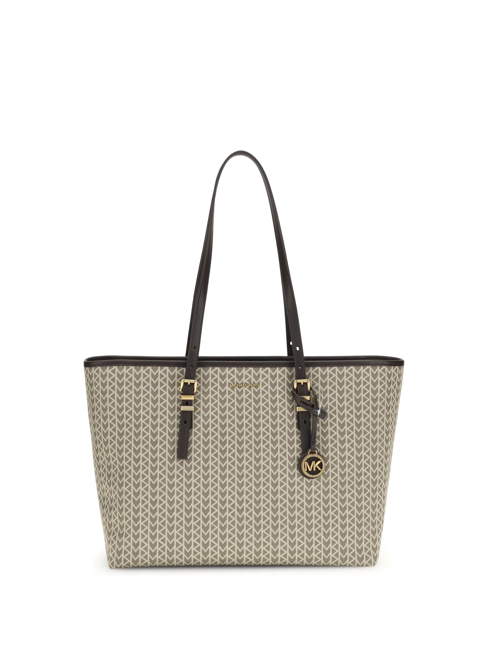 MICHAEL KORS OS quinn large jacquard logo tote bag