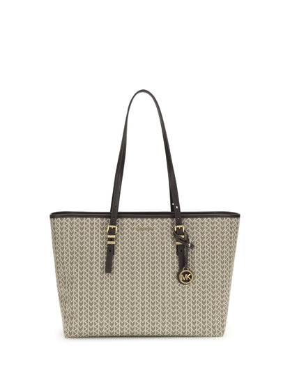 MICHAEL KORS OS quinn large jacquard logo tote bag