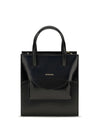 pocket leather handbag