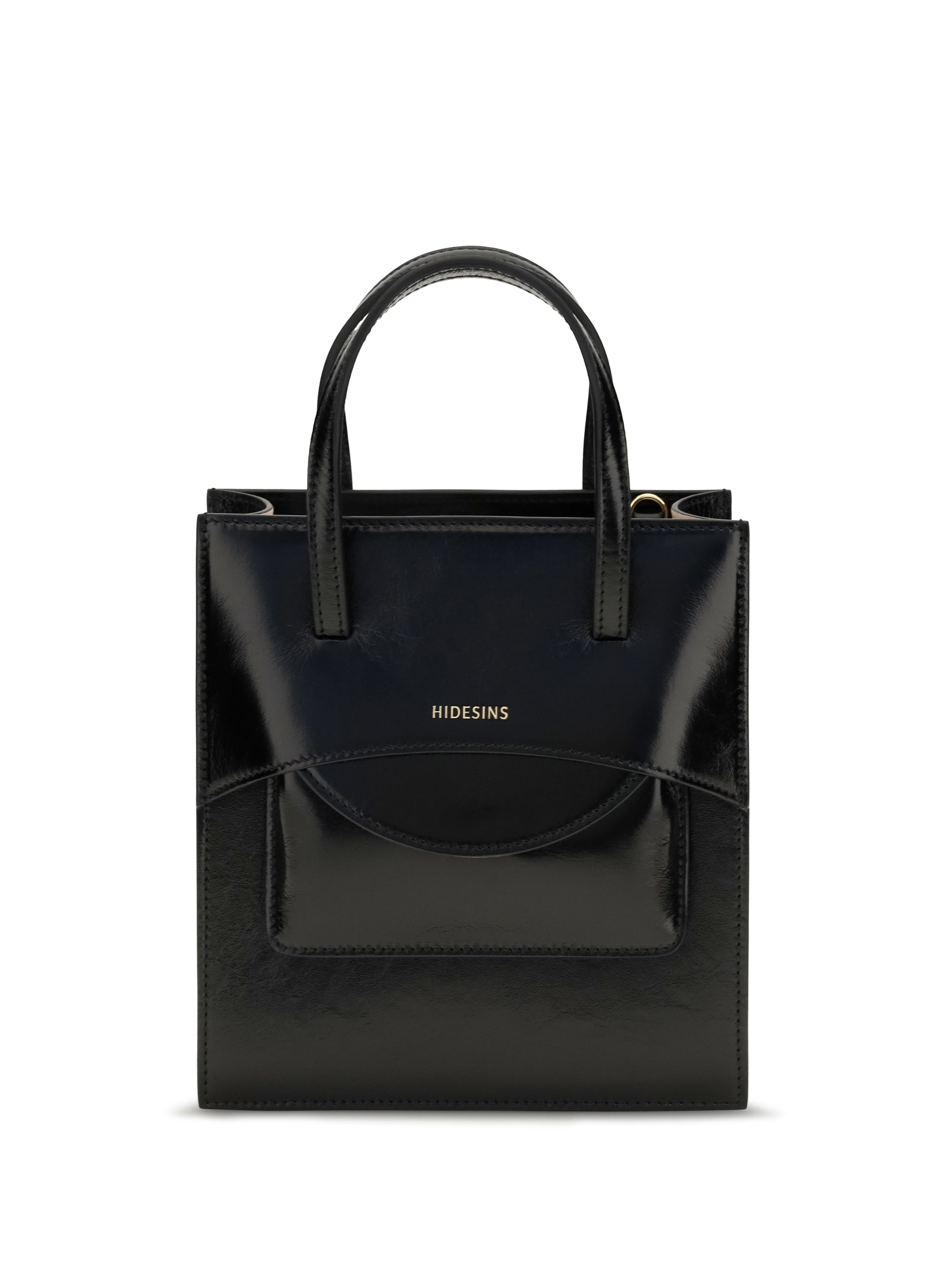 pocket leather handbag
