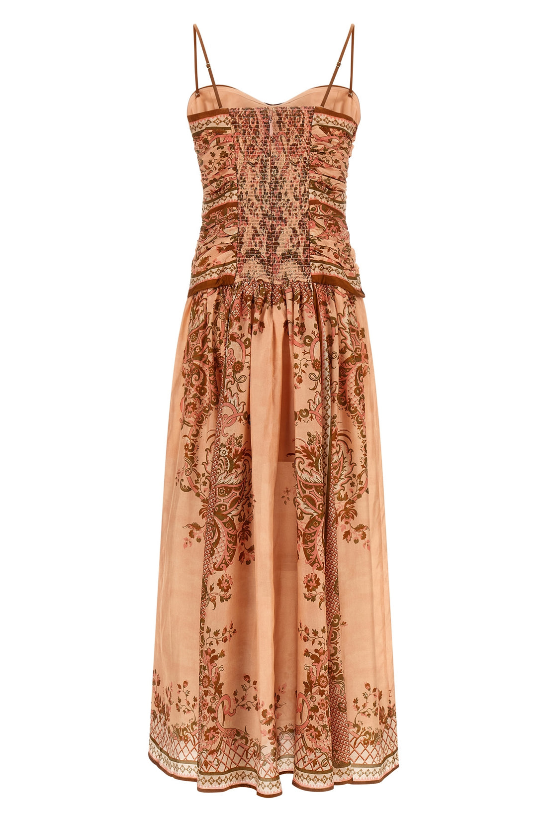 ZIMMERMANN 0 aster off-the-shoulder habotai midi dress in paisley print silk