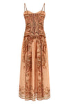 aster off-the-shoulder habotai midi dress in paisley print silk