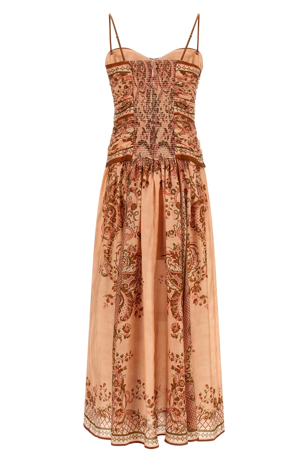 aster off-the-shoulder habotai midi dress in paisley print silk