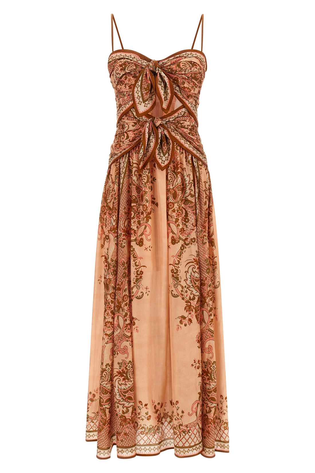 ZIMMERMANN 0 aster off-the-shoulder habotai midi dress in paisley print silk