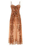 aster off-the-shoulder habotai midi dress in paisley print silk