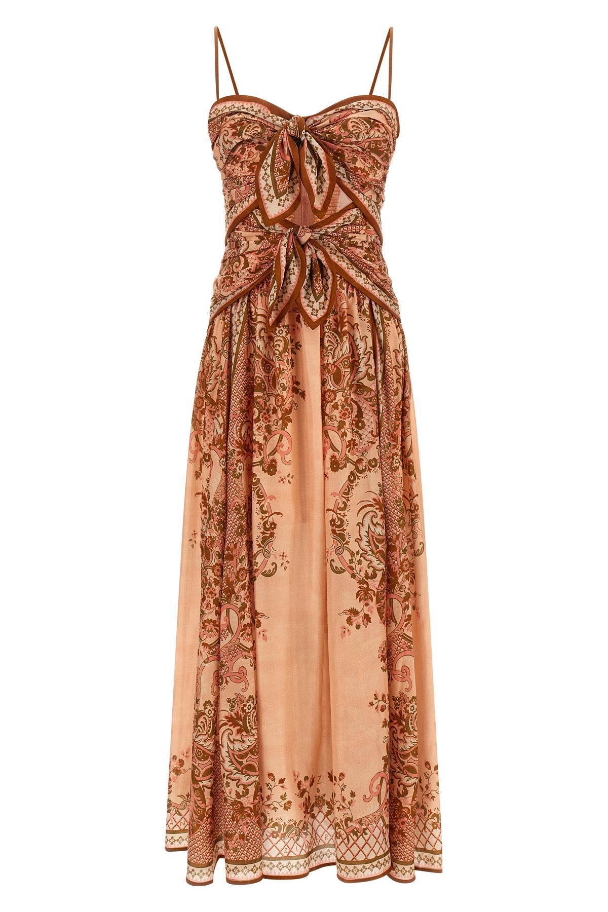 aster off-the-shoulder habotai midi dress in paisley print silk