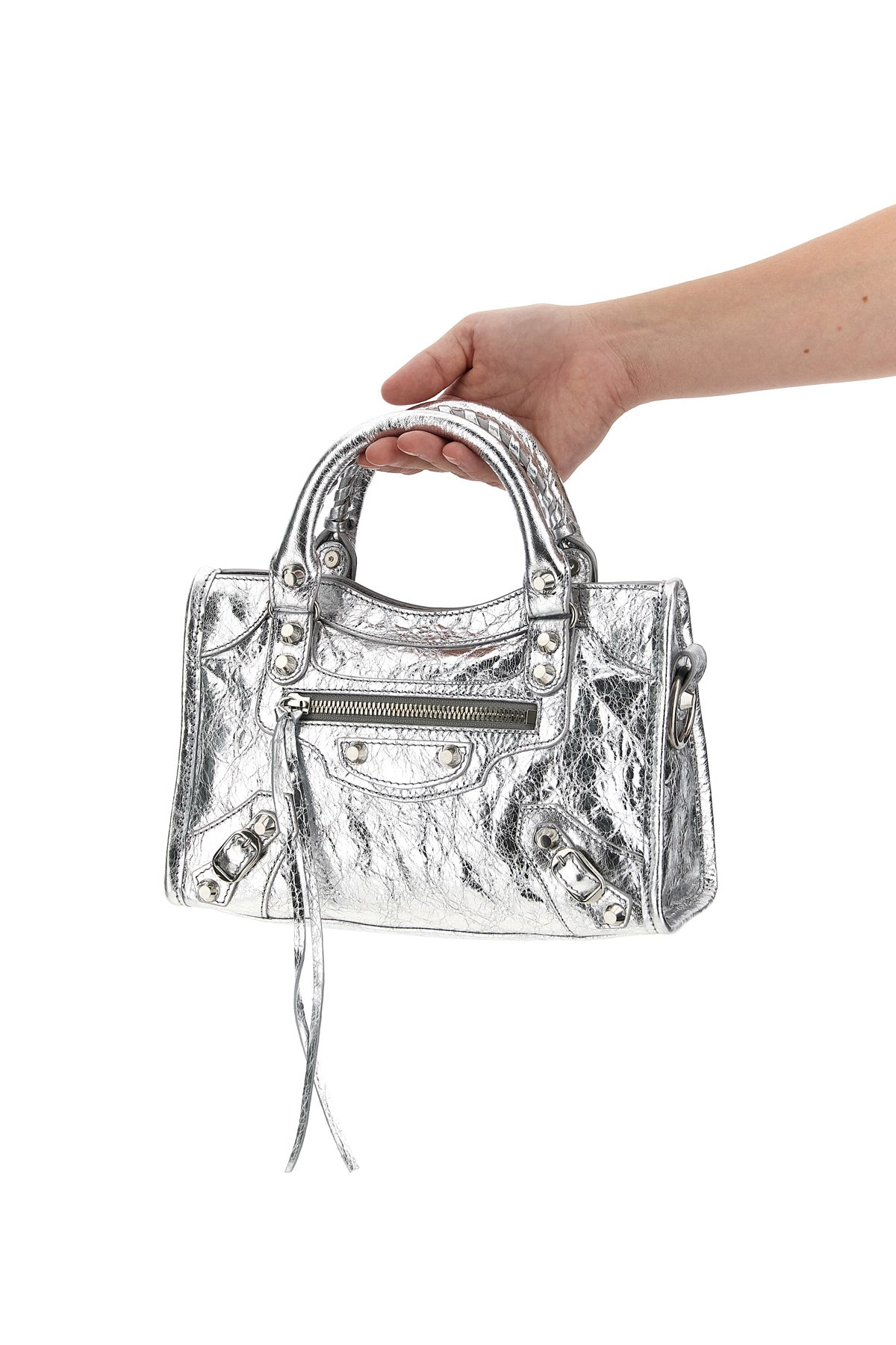 arena metallic le city mini lambskin handbag