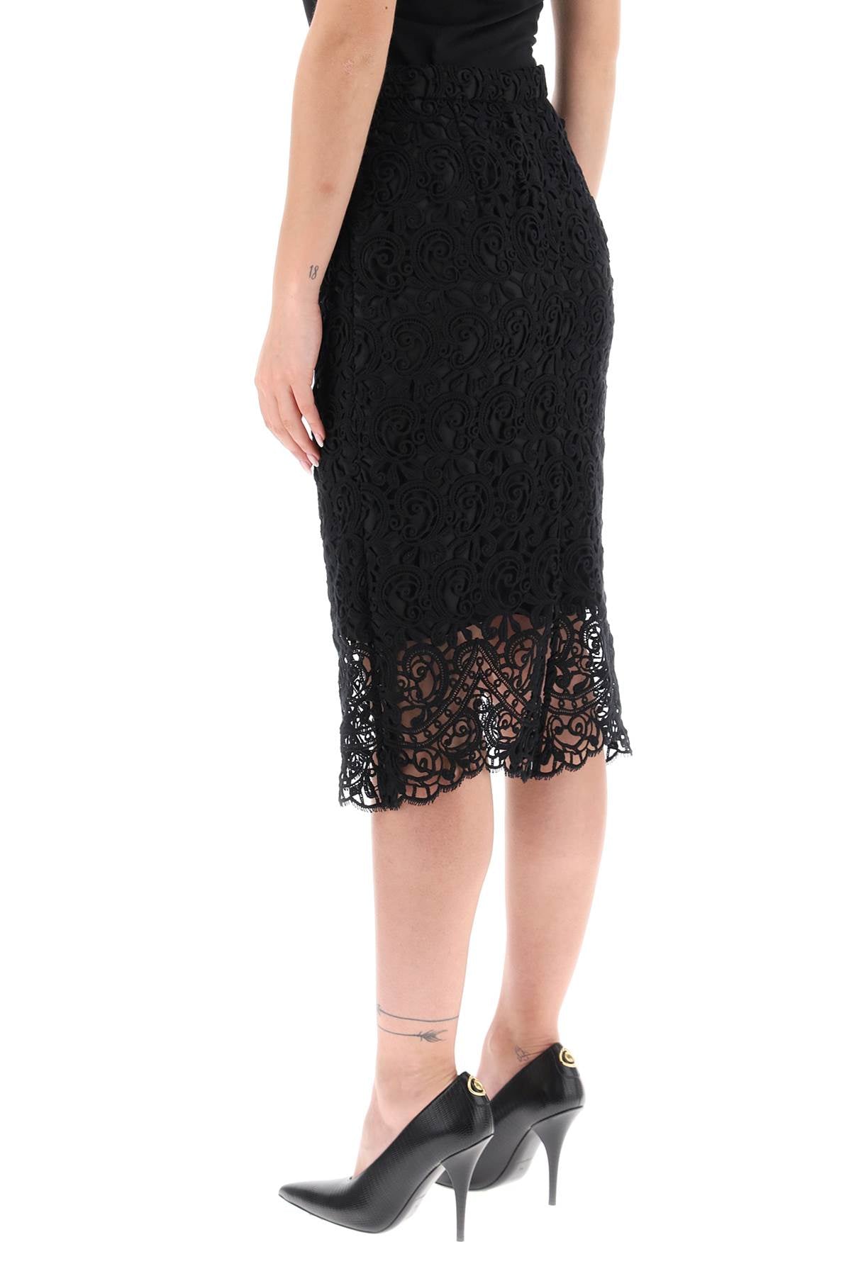 macrame lace pencil skirt