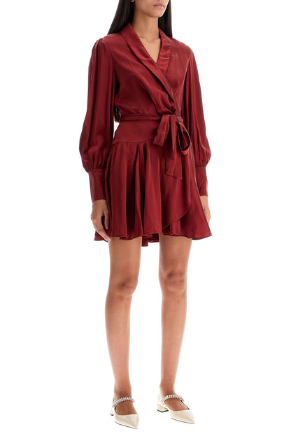 silk wrap mini dress with nine words