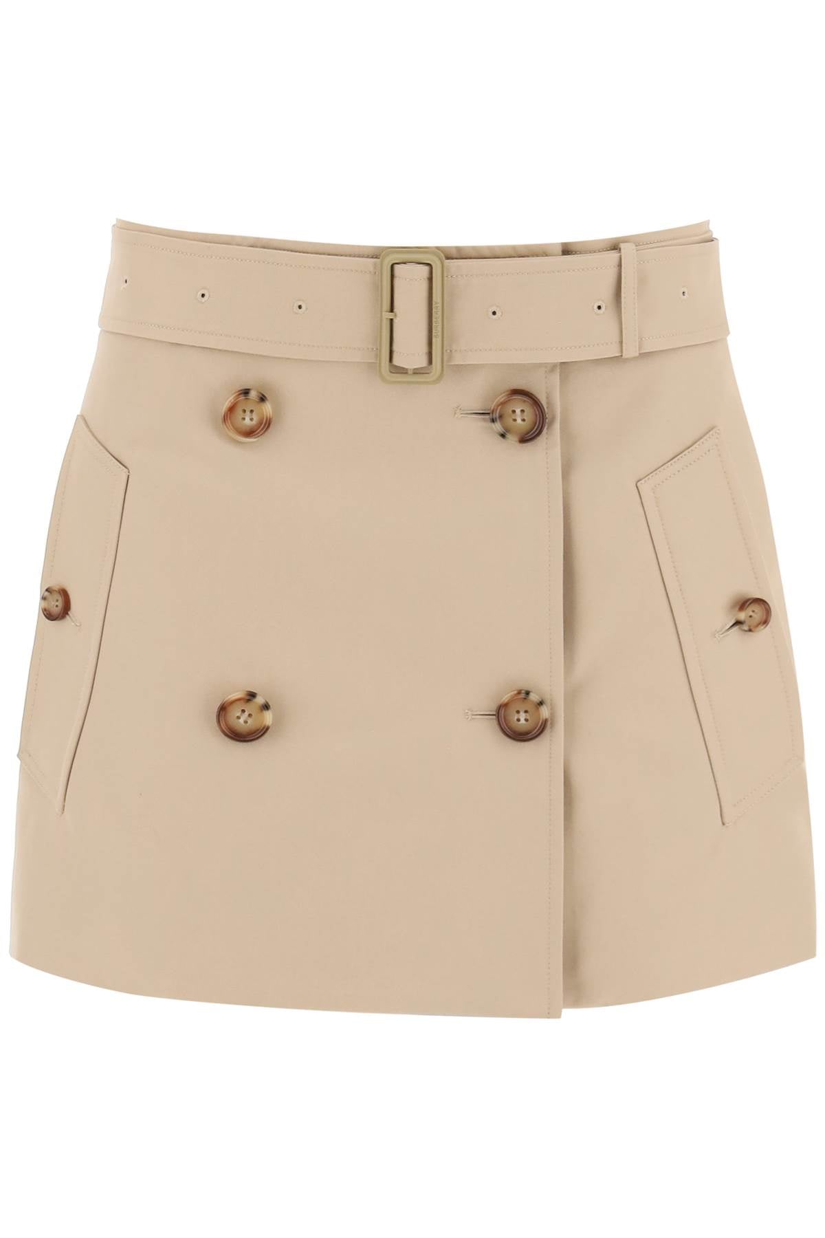 gabardine mini trench skirt