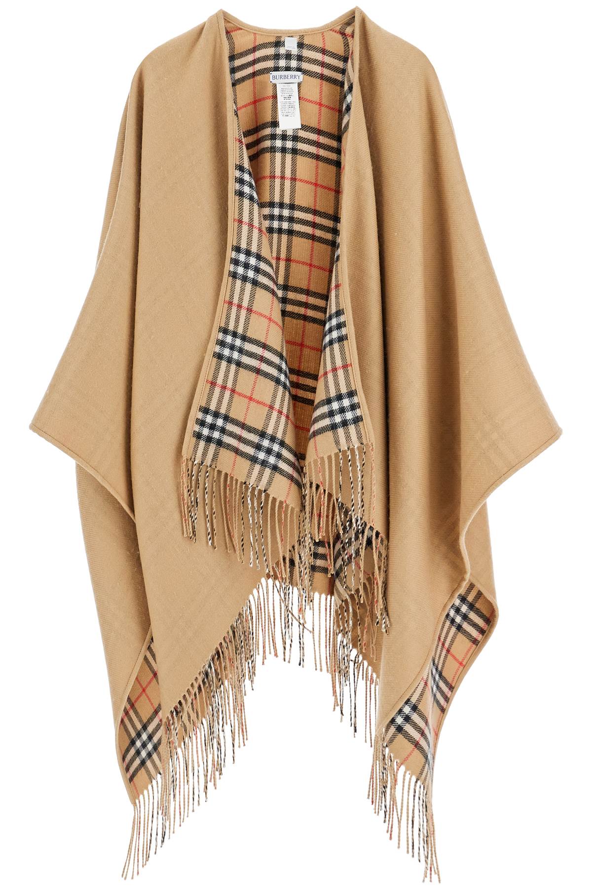 beige virgin wool classic check scarf