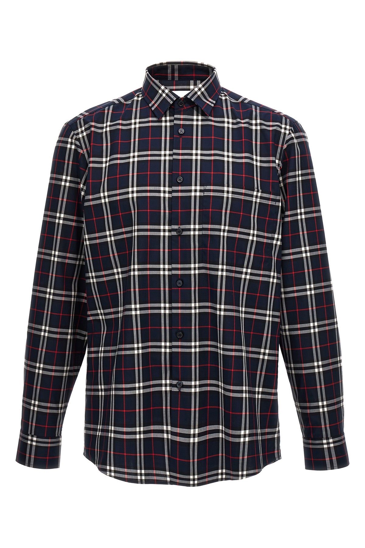 check print cotton shirt