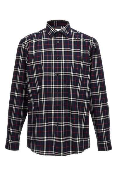 check print cotton shirt