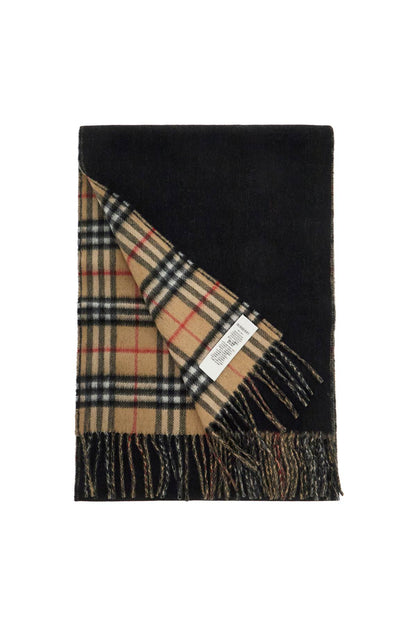 reversible cashmere check scarf