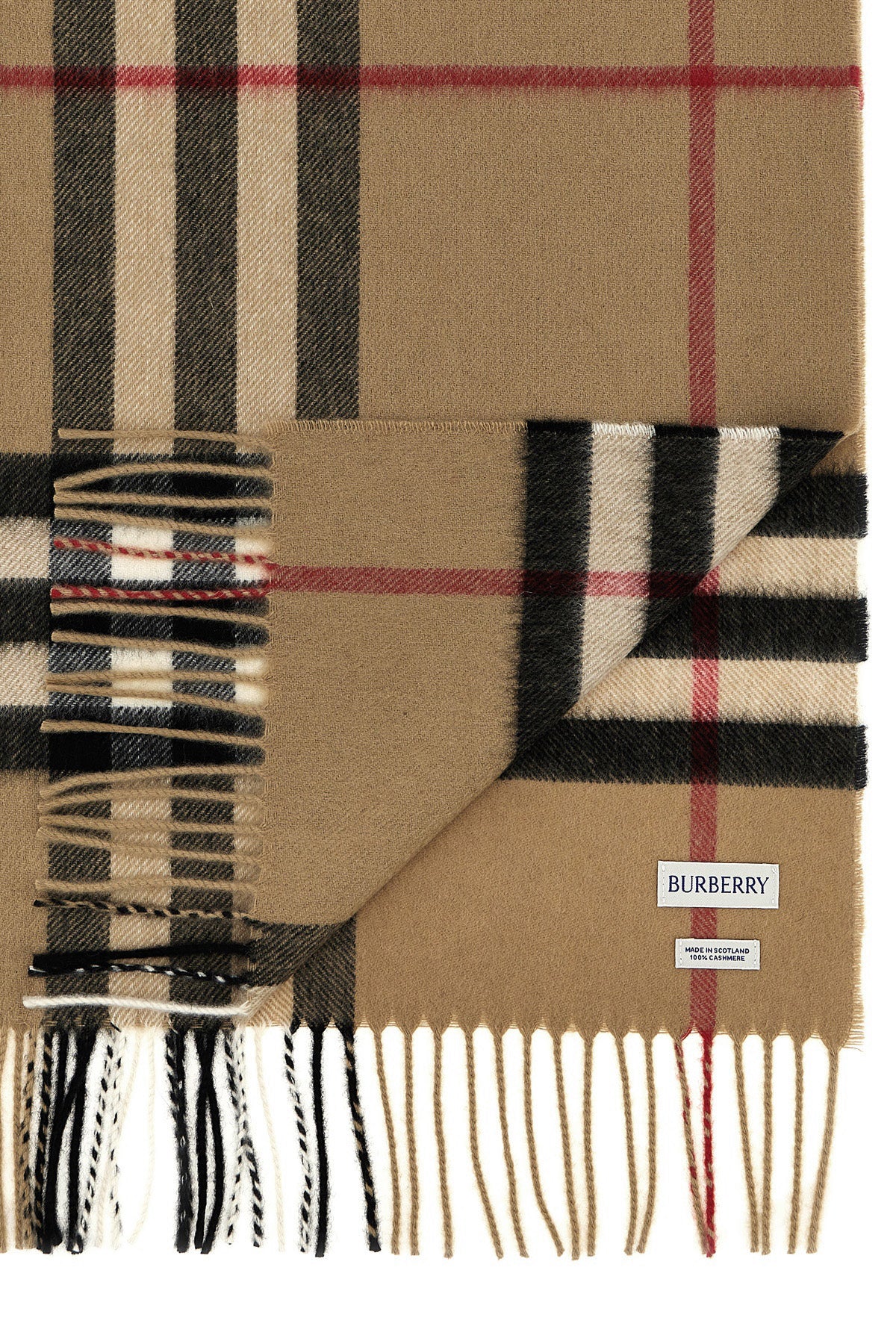 burberry check print cashmere scarf