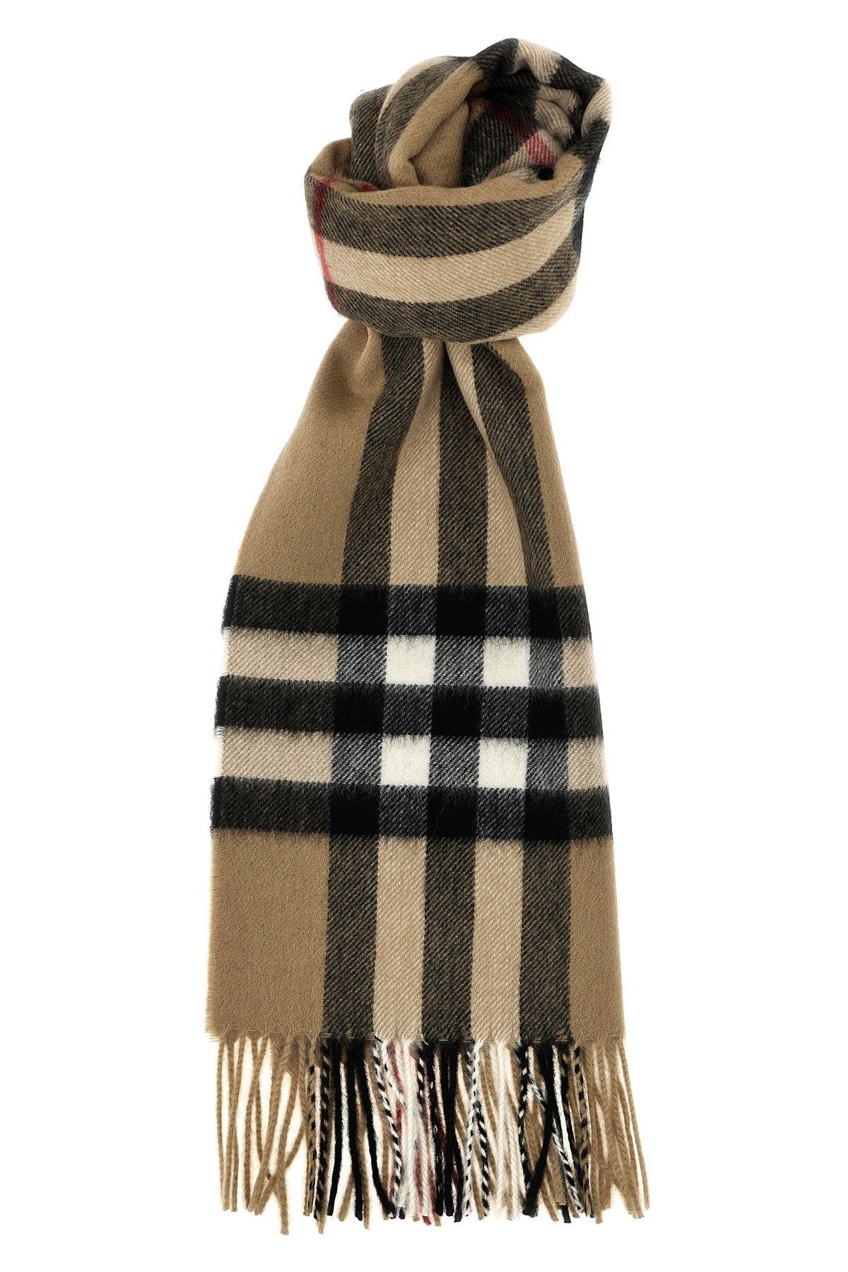 burberry check print cashmere scarf