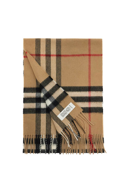 cashmere giant check scarf