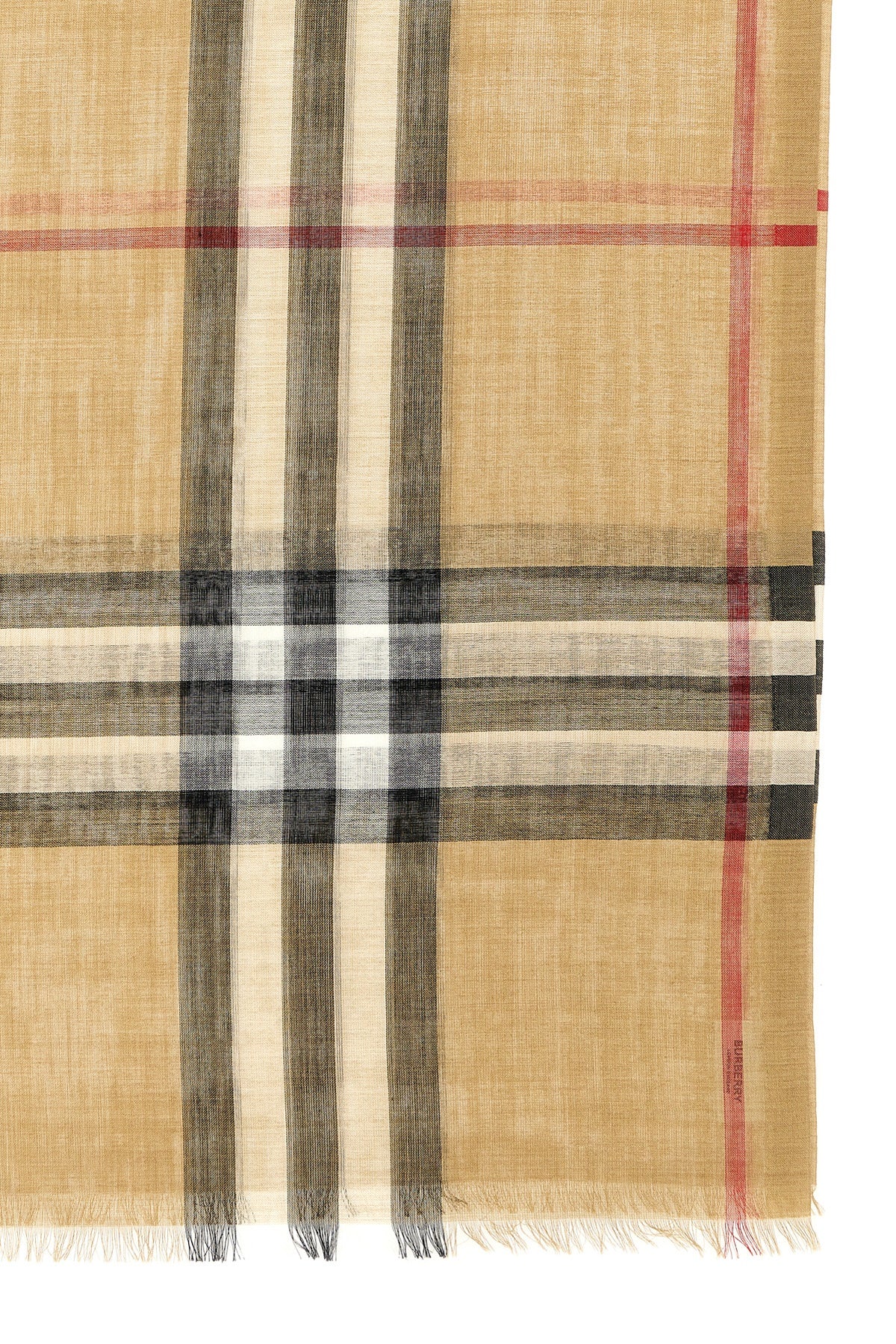 check-print wool and silk scarf