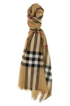 check-print wool and silk scarf