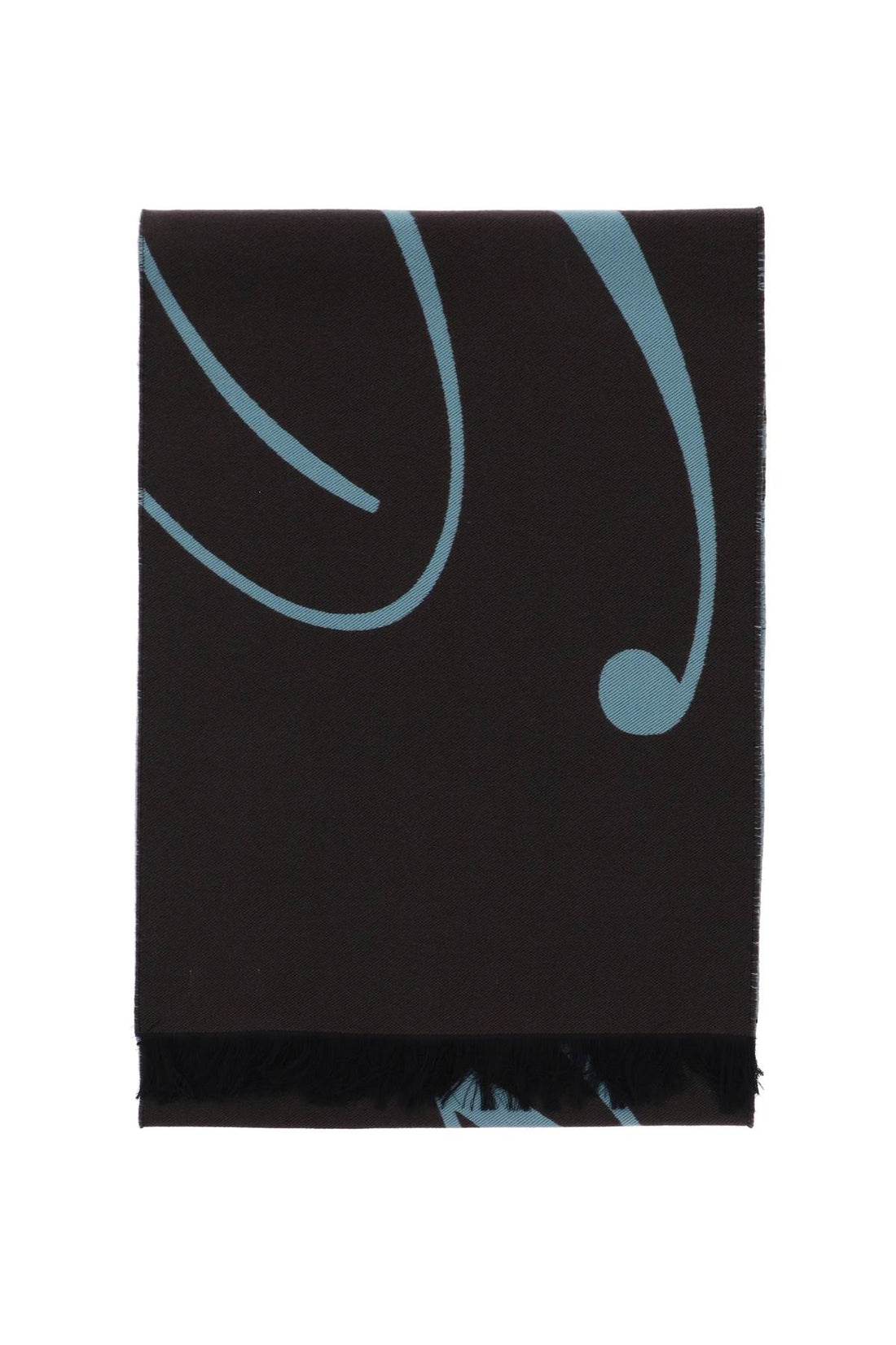 silk and wool logo scarf