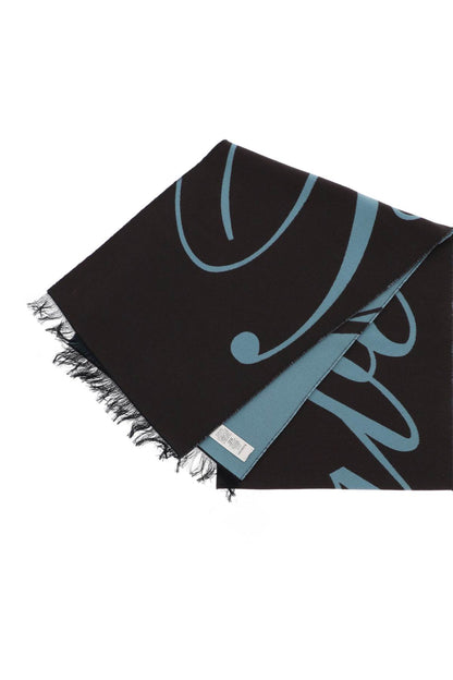 silk and wool logo scarf