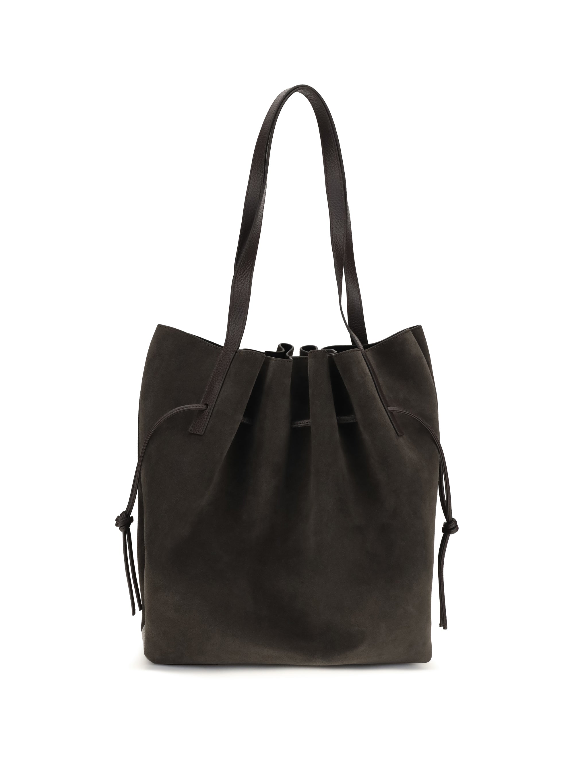 scallop suede shoulder bag