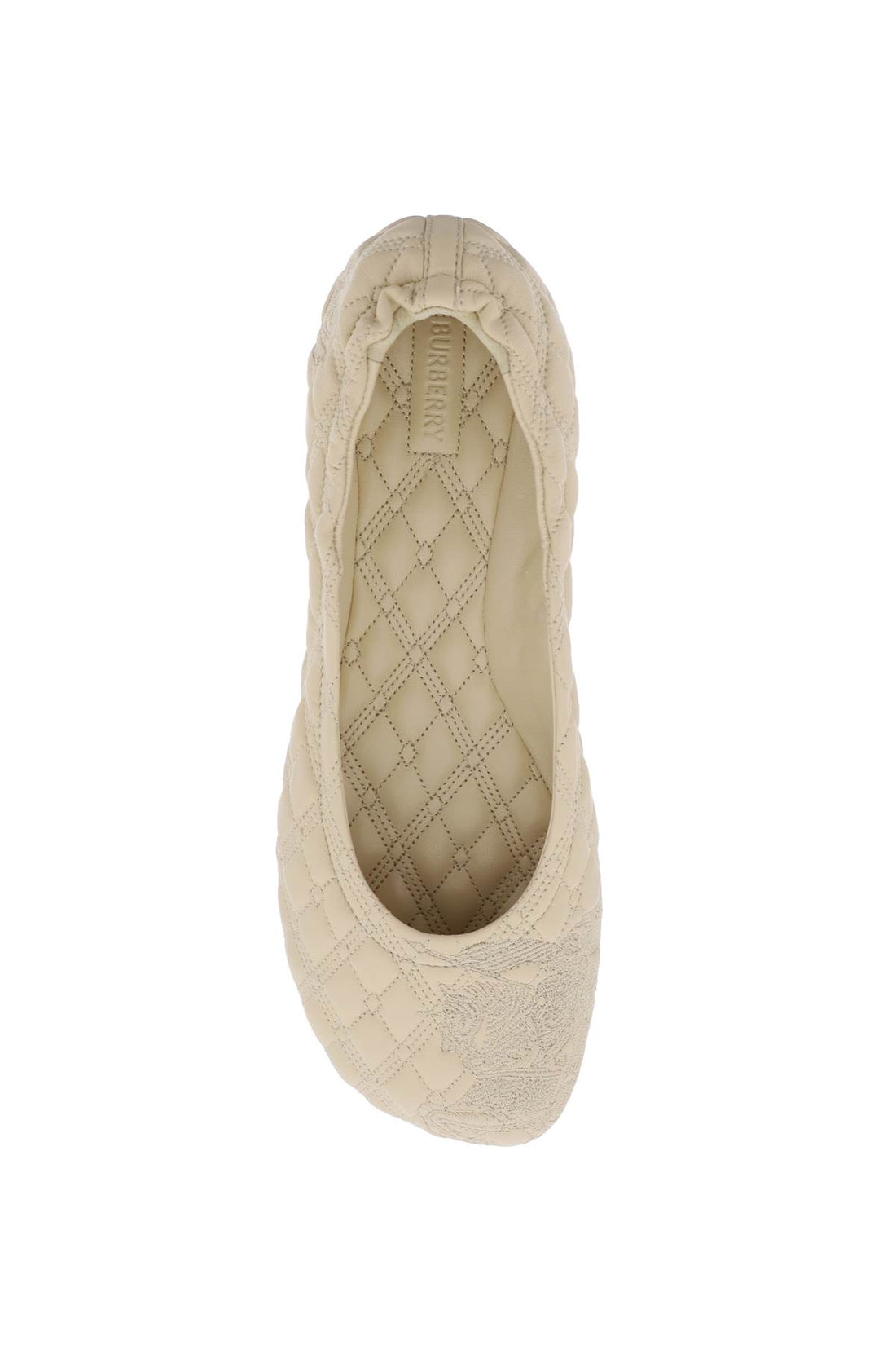 quilted leather sadler ballet flats