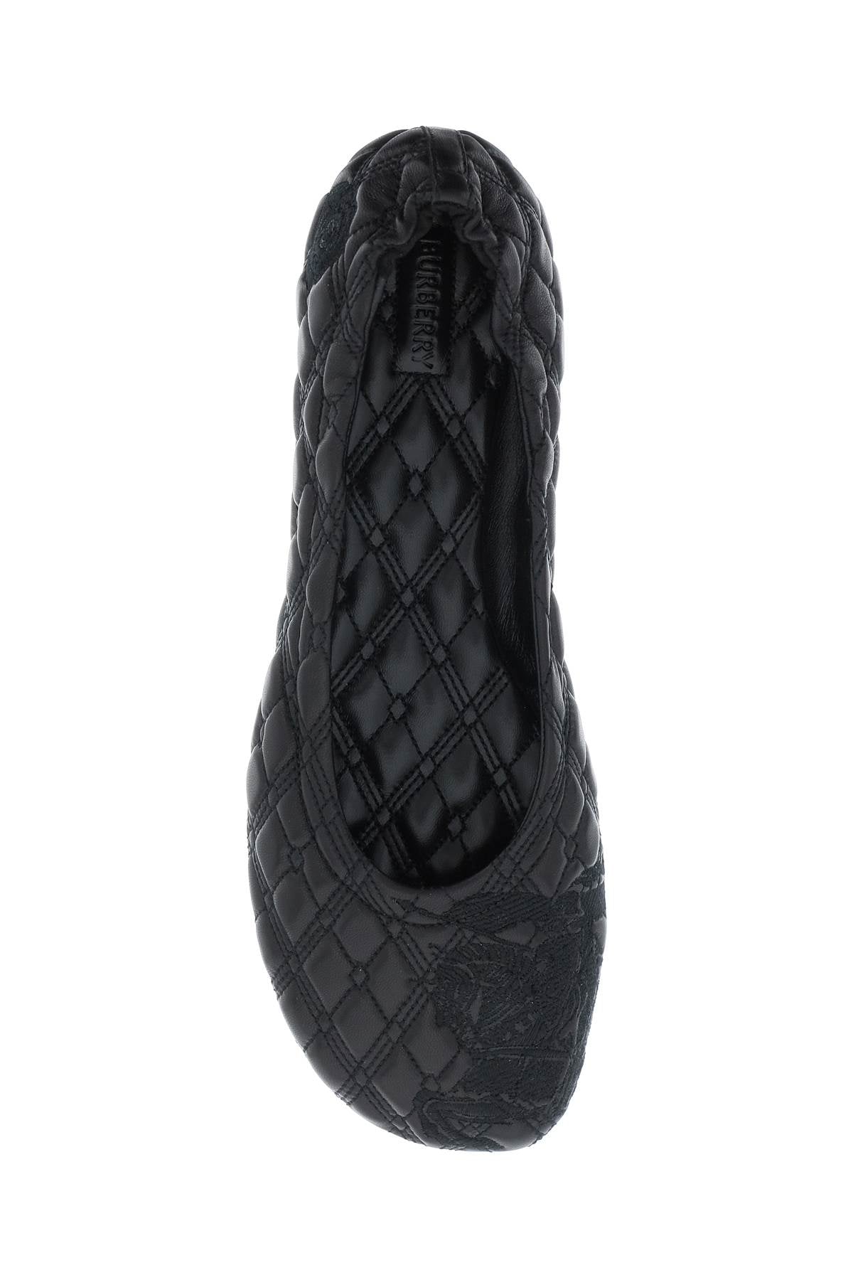 quilted leather sadler ballet flats