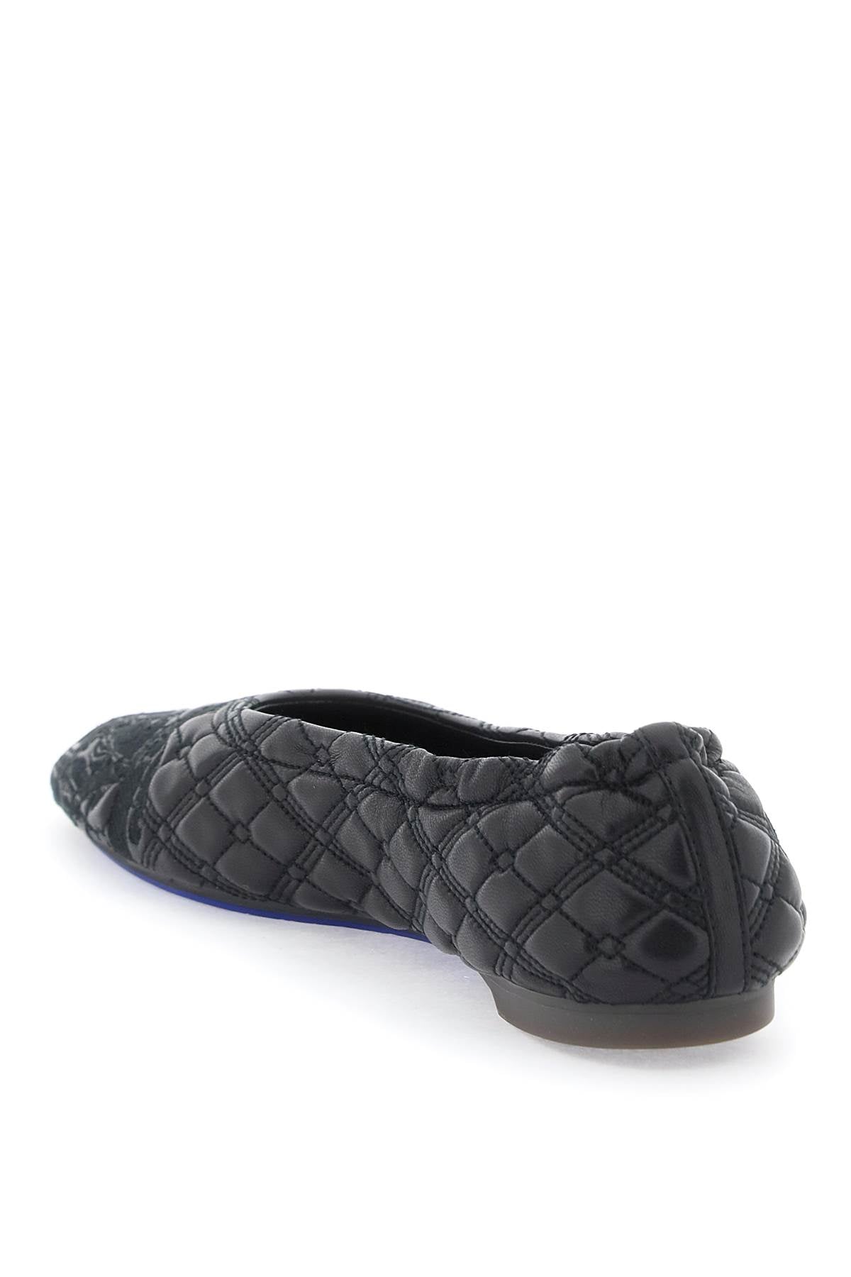 quilted leather sadler ballet flats