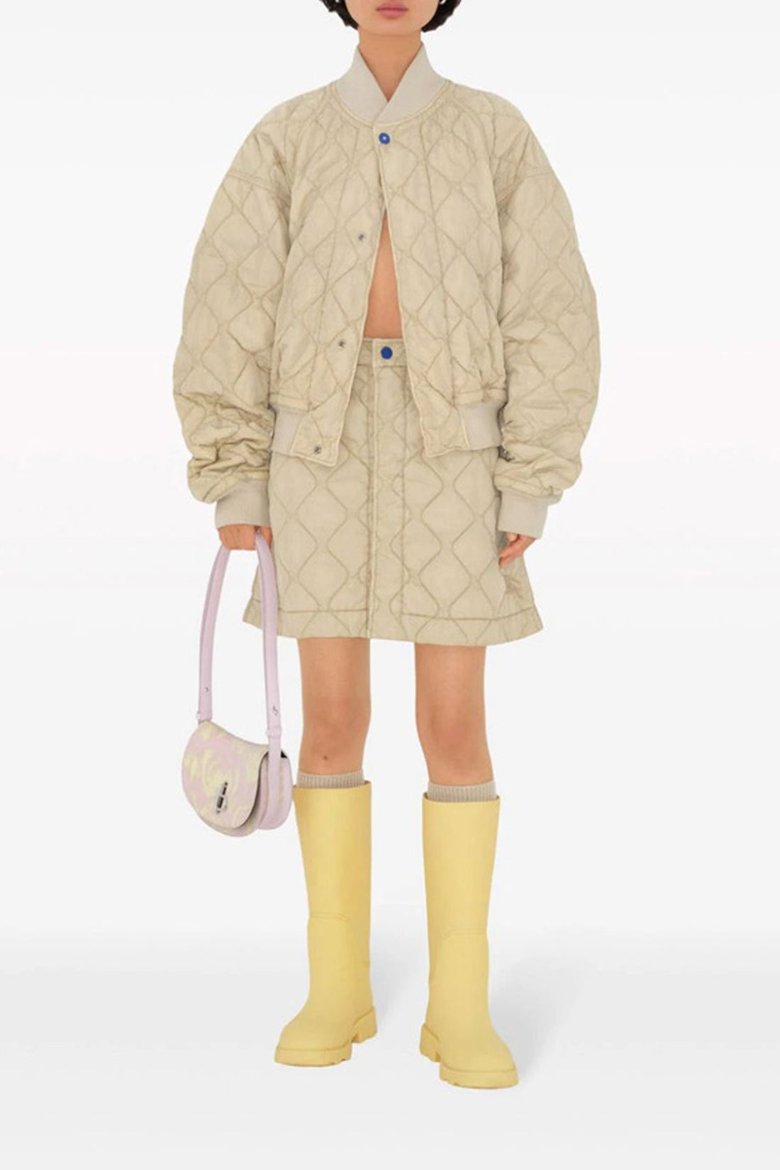 BURBERRY 4 quilted nylon skirt