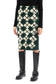 "knitted diamond pattern midi skirt