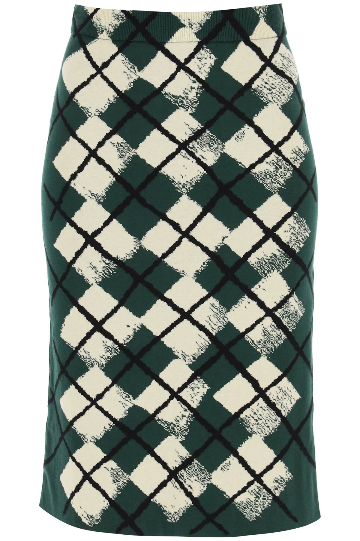 &quot;knitted diamond pattern midi skirt