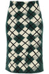 "knitted diamond pattern midi skirt