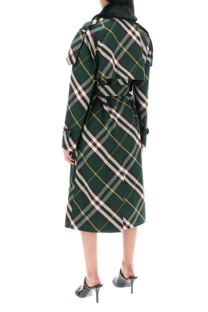 kensington trench coat with check pattern