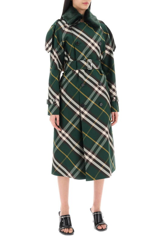 kensington trench coat with check pattern