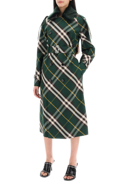 kensington trench coat with check pattern