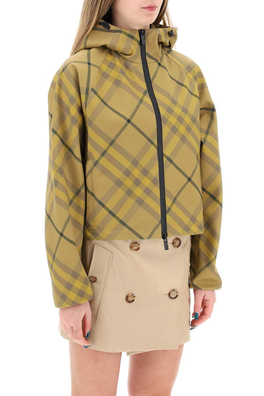 "cropped burberry check jacket"