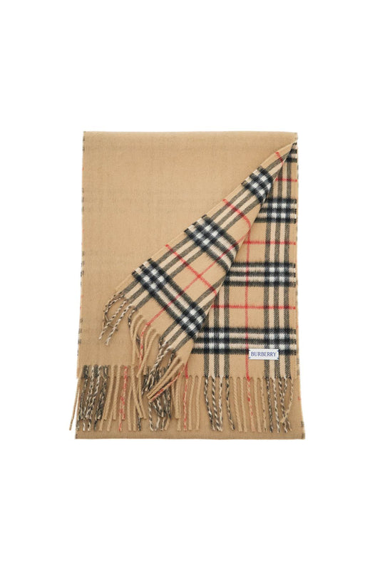 reversible cashmere check scarf