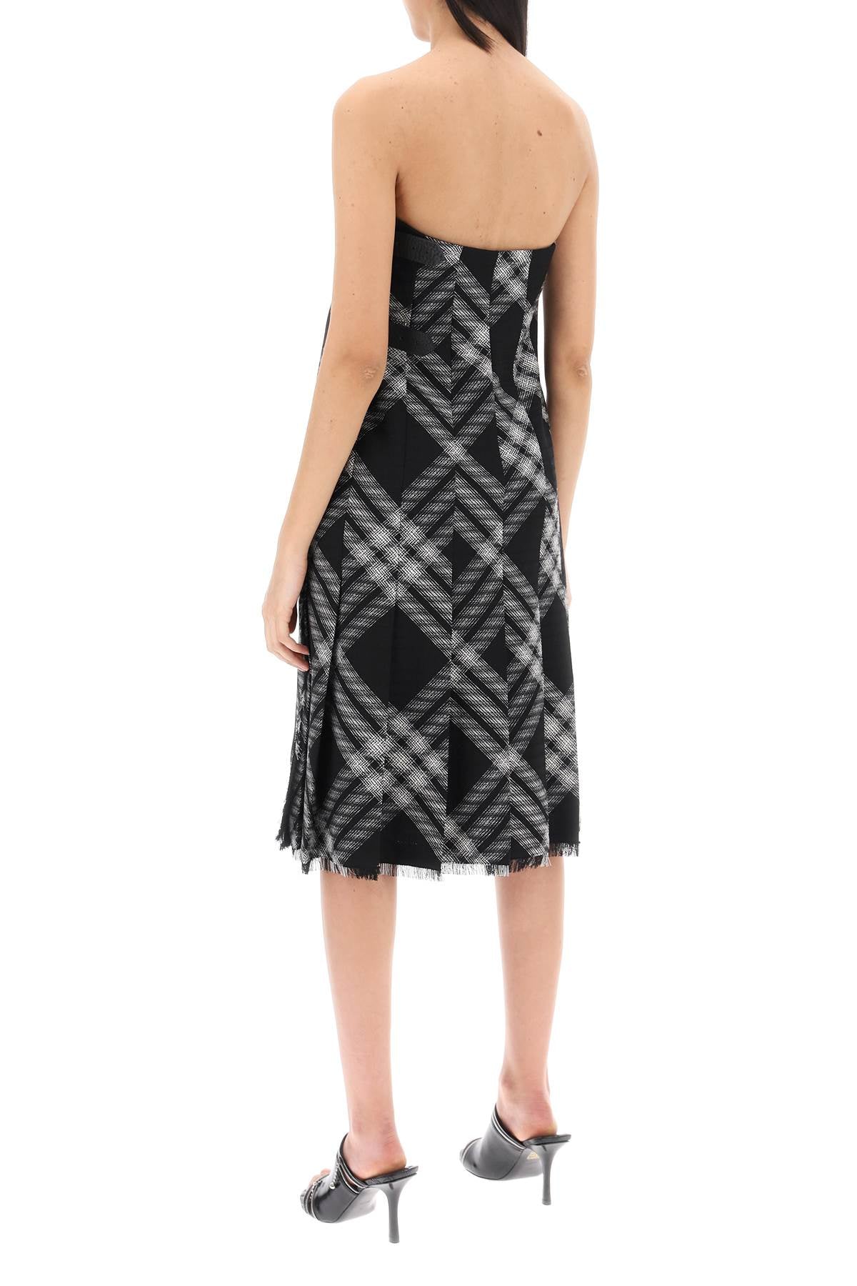 midi dress with check pattern