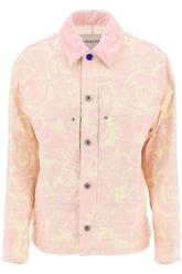 "canvas workwear jacket with rose print